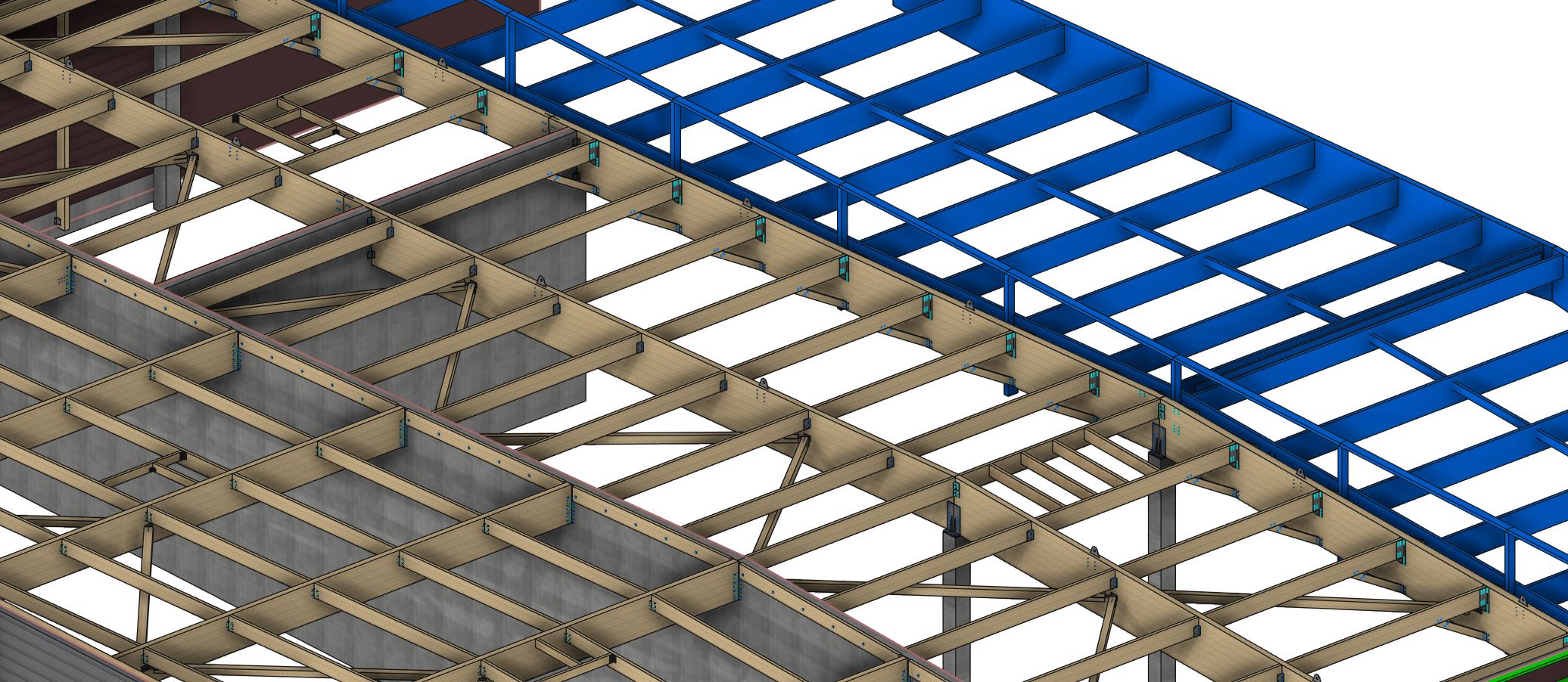 Extension de l'Intermarché de Benfeld : modélisation de la charpente bois lamellé-collé et de la structure acier